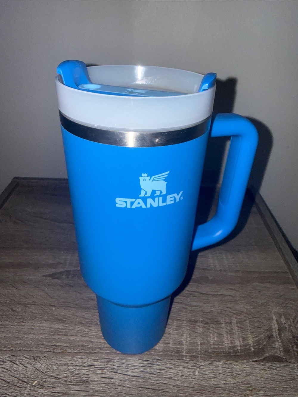 Stanley Blue Travel Tumbler with Handle and Lid